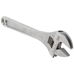 Klein® 507-12 Extra Capacity Non-Insulated Adjustable Wrench, 1-1/2 in, Polished Chrome, 12-1/4 in OAL, Forged Alloy Steel Body, Forged Alloy Steel