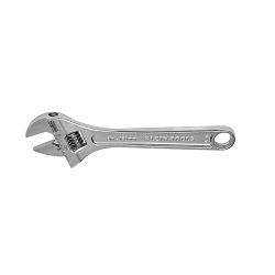 Klein® 507-6 Extra Capacity Adjustable Wrench, 15/16 in, Polished Chrome, 6-1/8 in OAL, Forged Alloy Steel Body, Steel