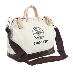 Klein® 5102-14SP Deluxe Tool Bag, Canvas, Brown/Tan