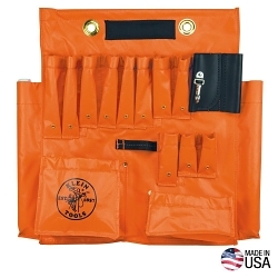 Klein® 51829M Aerial Apron With Magnet, 18 Pockets, Vinyl, Orange