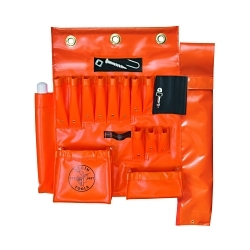 Klein® 51829MHS Aerial Apron With Magnet, 16 Pockets, Vinyl, Orange