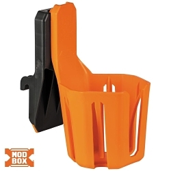 Klein® 54817MB Cup Holder Rail Attachment, For Use With MODbox™ Rail System Components, Hard Plastic, Orange/Dark Gray