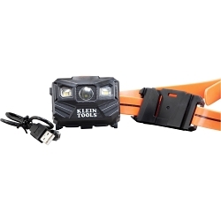 Klein® 56064 Headlamp Rechargeable Headlamp, LED Bulb, ABS Housing, 400, 1 Bulbs