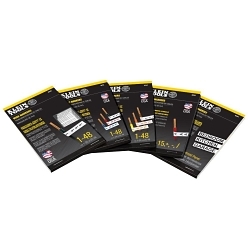 KleinĀ® 56253 10-Page Strong Tack Adhesive Wire Marker Book, 5-1/2 in L x 3-21/64 in W, Black Print on White, Cloth