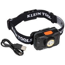 Klein® 56414 HeadLamp Pocket Flashlight, LED Bulb, ABS/PC/Silicone Weave Housing, 800 Lumens (Boost), 600 Lumens (High), 300 Lumens (Low), 100 Lumens (Strobe) Spotlight/500 Lumens (High), 250 Lumens (Medium), 30 Lumens (Eco), 2.5 Lumens (Low) Floodlig