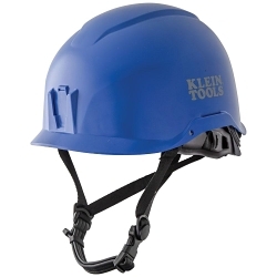 Klein® 60147 Non-Vented Type 1 Safety Helmet, 6-1/2 Fits Mini Hat, 8 Fits Max Hat, ABS/Polycarbonate, 6-Point Suspension, ANSI Electrical Class Rating: Class E, ANSI Impact Rating: ANSI Z89.1-2014, Ratchet Knob Adjustment