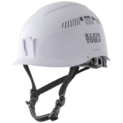 Klein® 60149 Adjustable Vented Type 1 Safety Helmet, 6-1/2 Fits Mini Hat, 8 Fits Max Hat, ABS/Polycarbonate, 6-Point Suspension, ANSI Electrical Class Rating: Class C, ANSI Impact Rating: ANSI Z89.1-2014, Ratchet Knob Adjustment