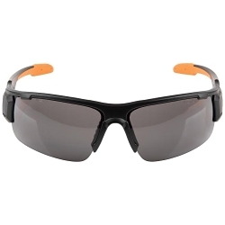 Klein® 60162 Professional Safety Eyewear, Anti-Fog/Scratch-Resistant, Gray Lens, Half-Frame Frame, Black/Orange, ABS/PC/Nylon Frame, Polycarbonate Lens, ANSI Z87.1+ (2015), CSA Z94.3 (2015), MIL-PRF-32432A (Class 1-Ballistics Fragmentation) Clause 3.8.4.1