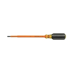 Klein® 601-7-INS Screwdriver, 3/16 in Cabinet Point, Steel Shank, 10-3/4 in OAL, Plastic Handle, Black Oxide, ASTM F1505