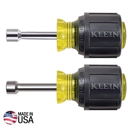 Klein® 630-11MM Standard Length Nut Driver, 11 mm, Hex/Hollow Shank, Cushion Grip Handle, Polished Chrome