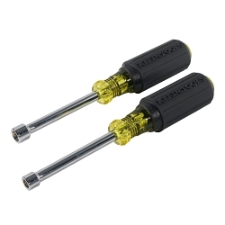 Klein® 630M Magnetic Nutdriver Set, 1/4 to 5/16 in, 2 Pieces, 6-3/4 in OAL, Cushion Grip Handle