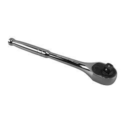 Klein® 65820 Ratchet Wrench, 1/2 in Drive, Pear Head, 10 in OAL, Alloy Steel, Polished Chrome