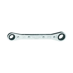 Klein® 68201 Box Wrench, 3/8 x 7/16 in Wrench, 12 Points, 25 deg Offset, 5-1/2 in OAL, Polished Chrome