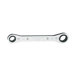 Klein® 68204 Standard Box Wrench, 5/8 x 3/4 in Wrench, 12 Points, 25 deg Offset, 8-1/4 in OAL, Steel, Polished Chrome