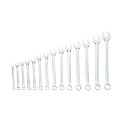 Klein® 68406 General Purpose Combination Wrench Set, 14 Pieces, 3/8 to 1-1/4 in, Polished Chrome/Nickel Plated