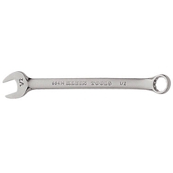Klein® 68414 Combination Wrench, 1/2 in Wrench, 12 Points, 15 deg Offset, 7-1/8 in OAL, Forged Alloy Steel, Polished Chrome/Nickel Plated