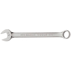 Klein® 68416 Combination Wrench, 5/8 in Wrench, 12 Points, 15 deg Offset, 8-1/2 in OAL, Forged Alloy Steel, Polished Chrome/Nickel Plated