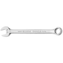 Klein® 68417 Combination Wrench, 11/16 in Wrench, 12 Points, 15 deg Offset, 9 in OAL, Forged Alloy Steel, Polished Chrome/Nickel Plated