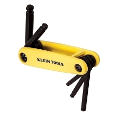 Klein® Grip-It® 70571 Ball End Hex Key Set, 5 Pieces, 3/16 to 3/8 in Hex, Hex Drive, Foldable Handle, Alloy Steel