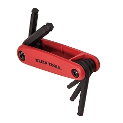 Klein® Grip-It® 70572 Hex Key Set, 5 Pieces, 5 to 10 mm Hex, Foldable Handle, Alloy Steel/Nylon, Satin