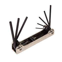 Klein® 70581 2-Position Folding Hex Key Set, 8 Pieces, 1/20 to 5/32 in Hex, Alloy Steel, Black Oxide
