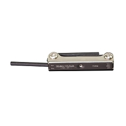 Klein® 70582 2-Position Folding Hex Key Set, 7 Pieces, 1.5 to 6 mm Hex, Alloy Steel, Polished Chrome/Nickel Plated