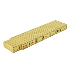 Klein® 911-6 Outside Reading Folding Rule, Graduations 1/16 in, 6 ft L, Fiberglass, Black/Yellow