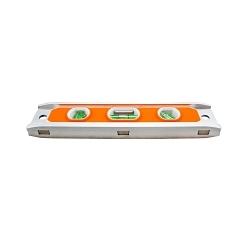 Klein® 935R Rare Earth Magnet Torpedo Level, 9 in L, 3 Vials, Aluminum, 0/45/90 deg Vial Position, 0.1 % Accuracy