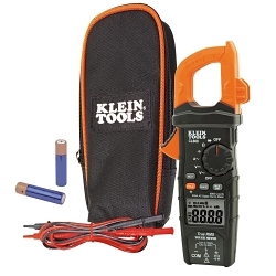 Klein® CL600 AC Auto-Ranging Digital Clamp Meter, 600 A at 1000 V AC/DC, 60 mOhm, 1-3/8 in Jaw, LCD Display