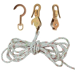 Klein® H1802-30SSR Block and Tackle With Guarded Hooks, 7.62 m L Rope