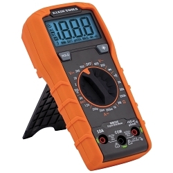 Klein® MM325 Manual-Ranging Multimeter, 600 V AC/DC, 10 A, 2 mOhm, LCD Display