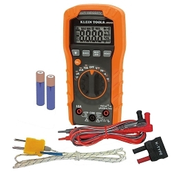 Klein® MM400 Auto-Ranging Digital Multimeter, 600 V AC/DC, 10 A, 40 mOhm, Digital LCD Display