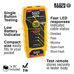 Klein® VDV526-100 Data Cable Tester, LED Display