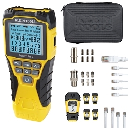 Klein® Scout® Pro 3 VDV501-853 Cable Tester Kit, 2000 ft L Wire, Backlit LCD Display