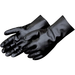 Liberty Glove 2232 Dipped General Purpose Gloves, L, PVC Palm, Black, Gauntlet Cuff, Resists: Chemical, Cotton Interlock Lining