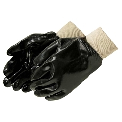 Liberty Glove 2231 Dipped General Purpose Gloves, S to L, PVC Palm, Black, Resists: Chemical, Cotton Interlock Lining
