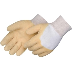 Liberty Safety™ 2303 Single Dipped Chemical Supported Glove, Yellow, Jersey Lining, Resists: Chemical, Supported Support, Knit Wrist Cuff