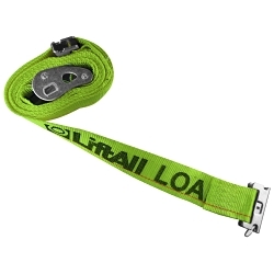 Lift-All® LoadHugger® TE60805 Logistic Strap With Cam Buckle, 12 ft L x 2 in W, 800 lb Load, Spring E-Track End Style