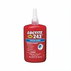 Loctite® 1329505 243™ Medium Strength Oil Tolerant Primerless Threadlocker, 250 mL Bottle, Liquid Form, Blue
