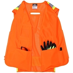 Luminator V2100L V2100 Standard Reflective Safety Vest, Hi-Vis Orange, Polyester, Front Zipper Closure, 7 Pockets, ANSI Class: Class 2, ANSI/ISEA 107 Type R