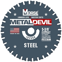 Morse® 102506 Metal Devil NXT Circular Saw Blade, 5-3/8 in Dia, 5/8 in Arbor, 32 Teeth