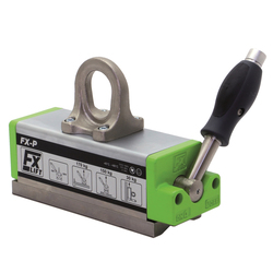 MAG-MATE® FXP0375 Permanent Rare Earth Lift Magnet, 375 lb Load, 7.7 in L x 5.3 in H, Locking On/Off Magnet Activation, 5.3 in L Handle