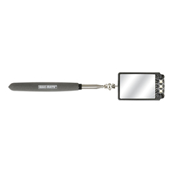 MAG-MATE® IMG238L Lighted Inspection Mirror, 2-3/4 in L x 1-7/8 in W Mirror, Rectangular Shape, 7-1/2 to 36 in L, Telescoping Grip Handle