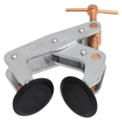 MAG-MATE® Kant-Twist® NO-MAR® K020TP Cantilever Clamp With Non-Marring Round Flat Pad Copper Plated Jaw, Screw and T-Handle, 1-1/8 in Opened, 1-1/4 in Closed D Throat, 2 in Clamping, 2 in Jaw Opening, Steel Body, 800 lb