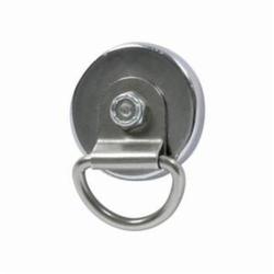 MAG-MATE® MX1000DL L-Style Round Ceramic Cup Magnet Assembly With D Shaped Loop and Holder, 1.24 in W x 3/8 in H, Strontium Ferrite