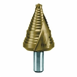 MARXMAN™ 81553 401GH Step Drill Bit, 13/32 in Dia Min Hole, 1 in Dia Max Hole, 9 Steps, HSS, 3/8 in Shank