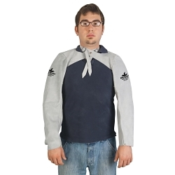 MCR Safety 38423MW Sleeve With Adjustable Neck Strap, Gray, Split Cow Leather with Kevlar® Stitch