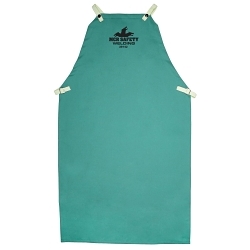 MCR Safety 39142 Bib Apron, 42 in L x 24 in W, L/F Cotton, Green, Anodized Button Snap Closure