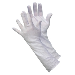MCR Safety 8614C Lightweight Inspectors Gloves, L, 7 ga Cotton, White, Straight Thumb Style, Paired Hand, 14 in L