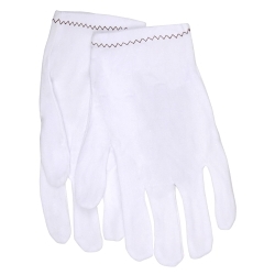 MCR Safety 8720L Medium Weight Inspectors Gloves, L, Stretch Nylon, White, Straight Thumb Style, Paired Hand, 9-1/2 in L